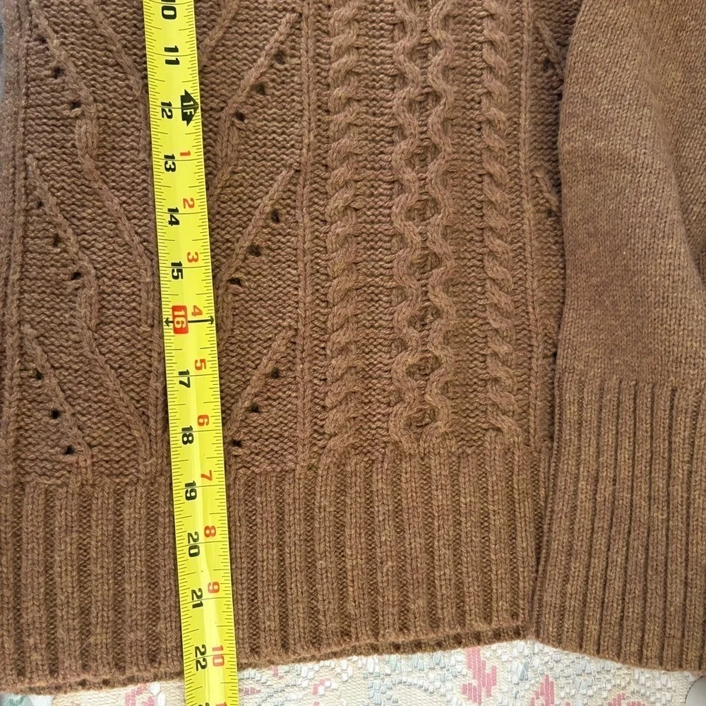 J.crew Womens Pointelle Cable-front Pullover Wool blend Sweaters small